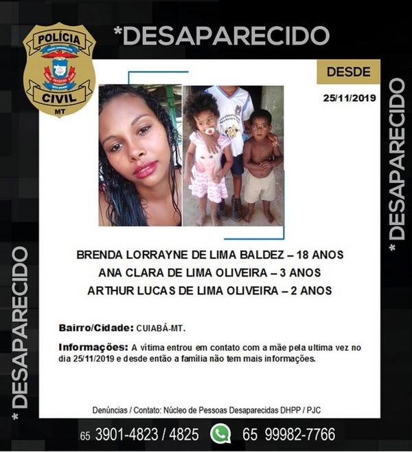 Família está desaparecida há mais de 10 dias após mulher ligar para mãe pedindo socorro em Cuiabá 